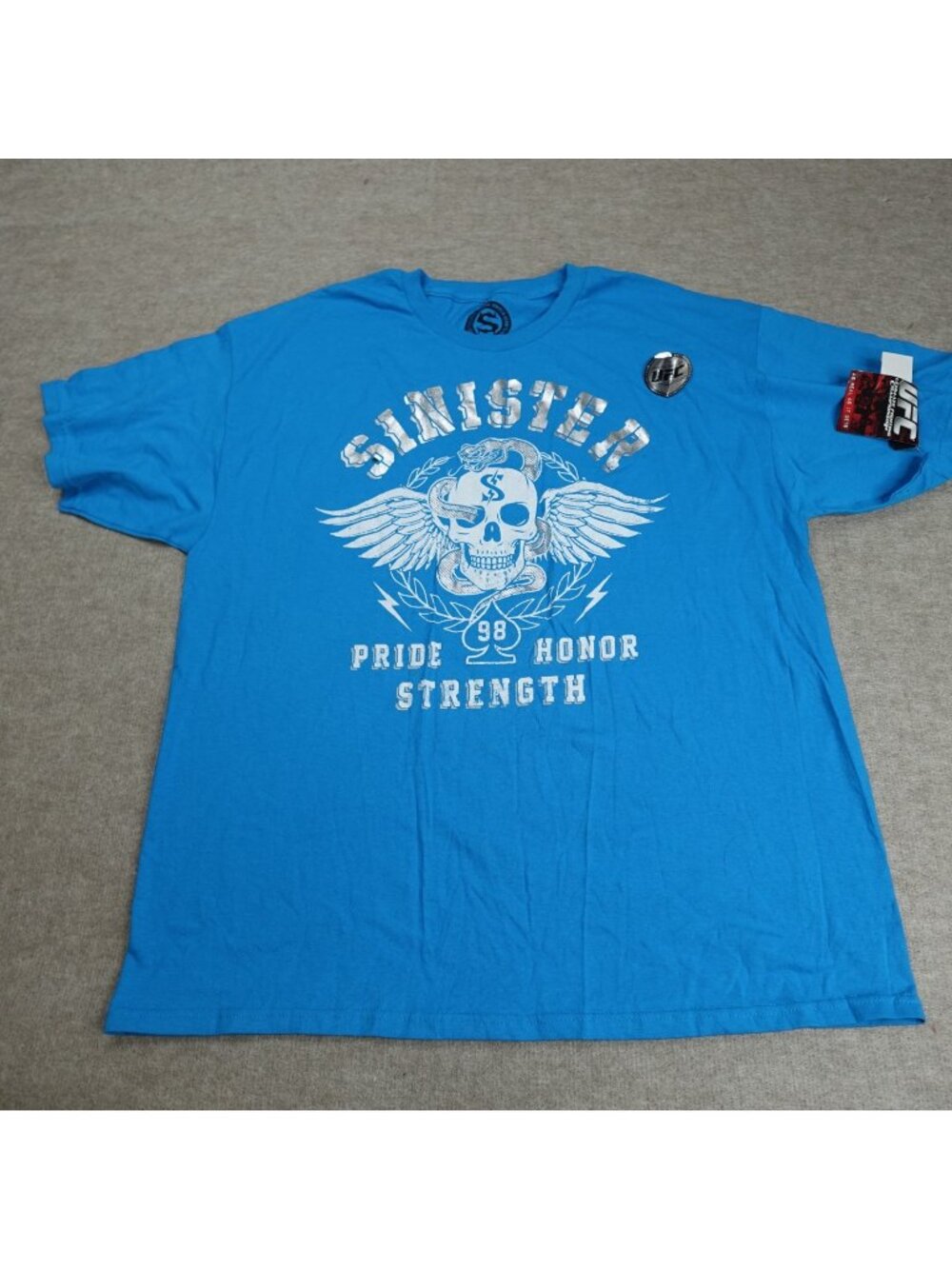 Sinister Mens Shirt 2X Blue UFC 100% Cotton NEW